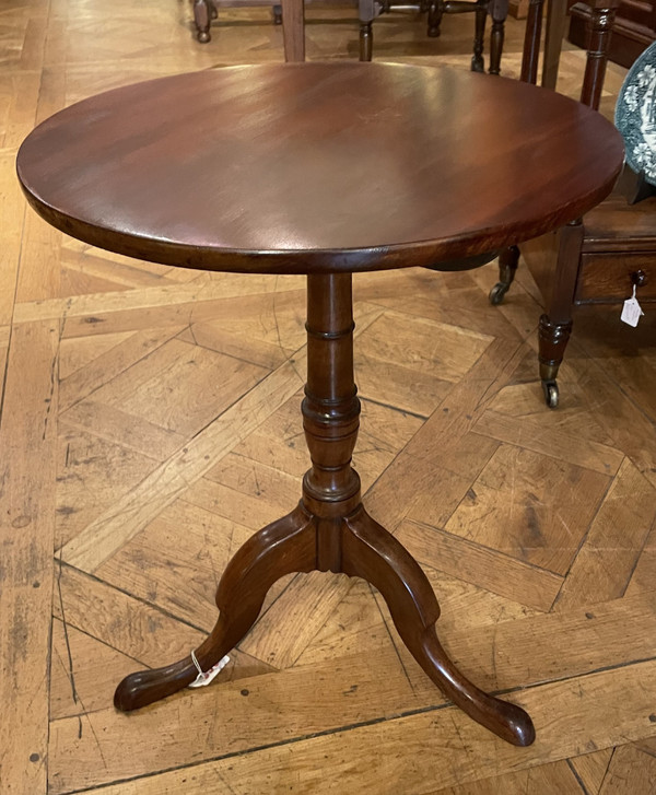 English Tripod Pedestal Table In Mahogany-19th Century