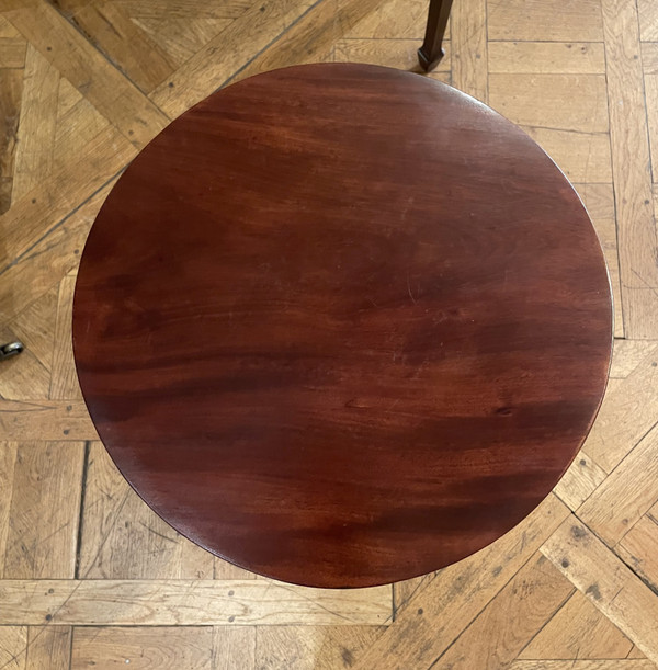 English Tripod Pedestal Table In Mahogany-19th Century