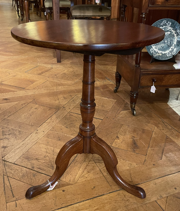 English Tripod Pedestal Table In Mahogany-19th Century