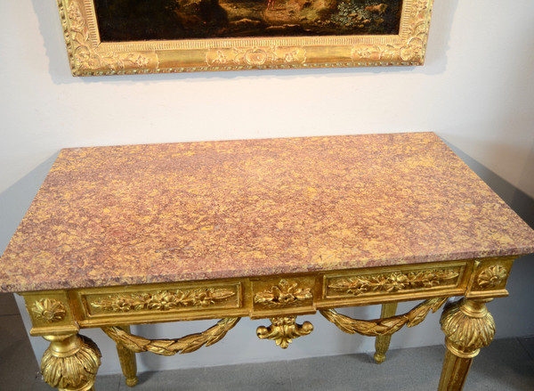 Louis XVI Console In Golden Wood, Genoa Around 1785