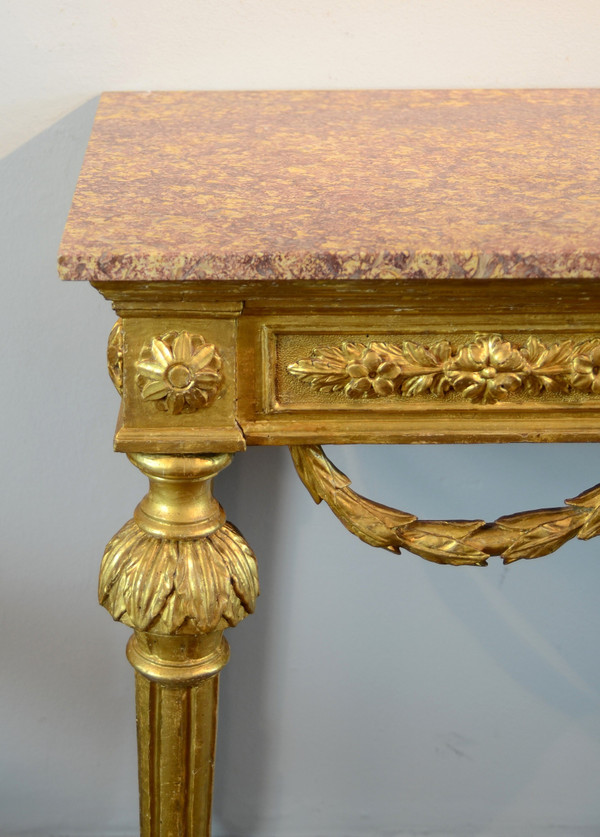 Louis XVI Console In Golden Wood, Genoa Around 1785