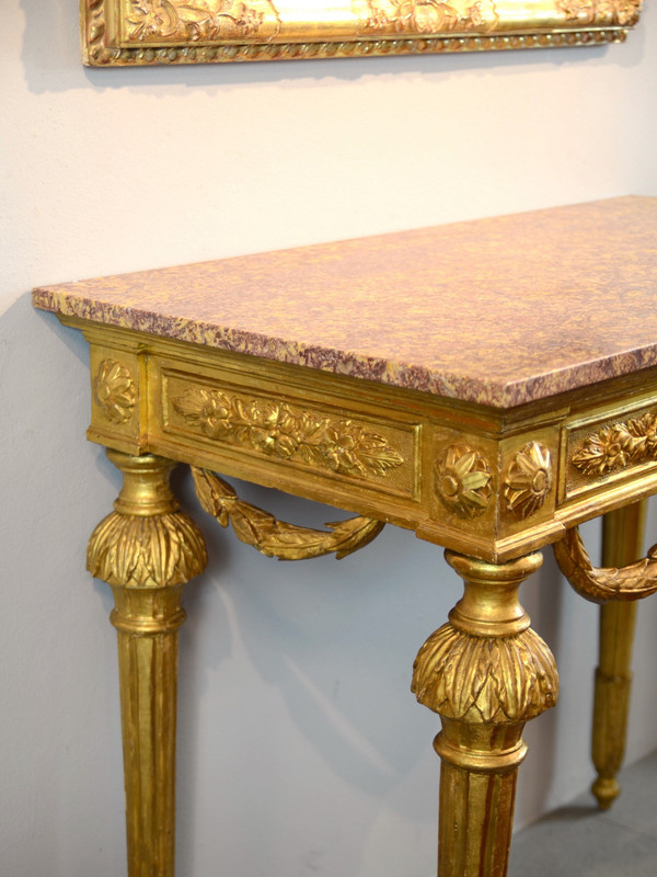 Louis XVI Console In Golden Wood, Genoa Around 1785