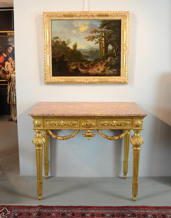 Louis XVI Console In Golden Wood, Genoa Around 1785