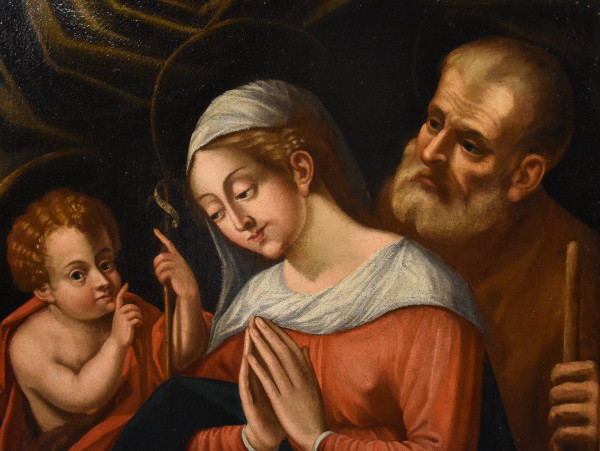 Holy Family With The Infant Saint John The Baptist, Giovanni Battista Ramenghi (1521 - 1601) Circle