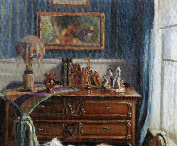 Édith VAUCAMPS, Interior with open chest of drawers