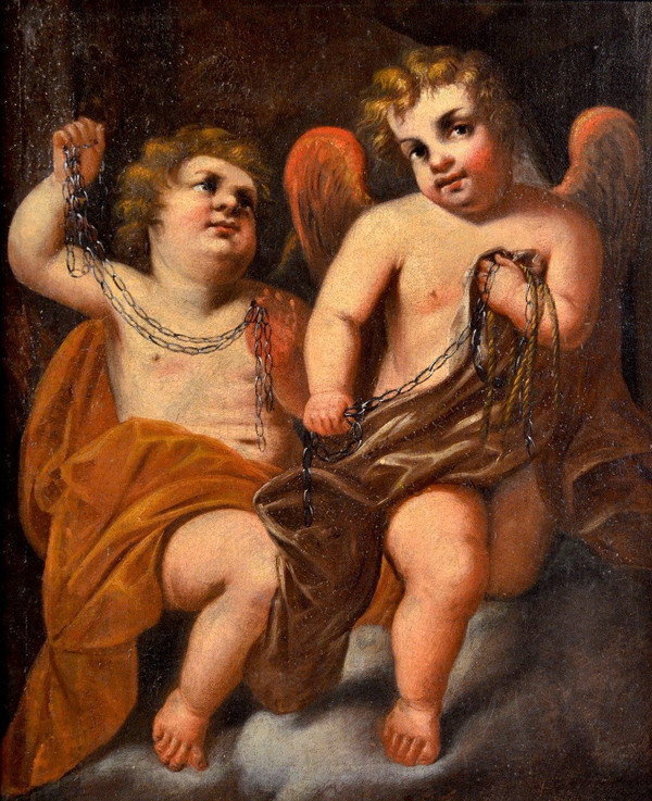 Pair Of Winged Putti, Giovanni Battista Merano (Genoa 1632 - 1698)