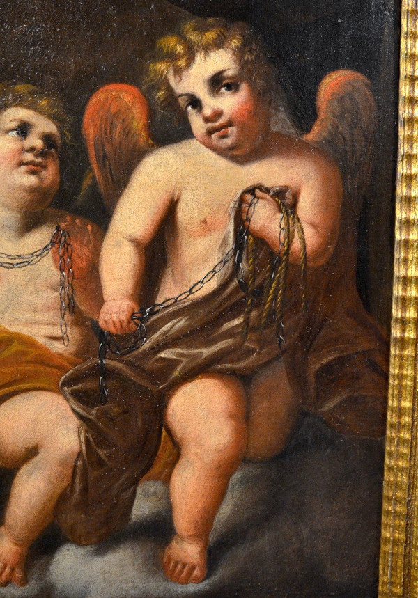 Pair Of Winged Putti, Giovanni Battista Merano (Genoa 1632 - 1698)