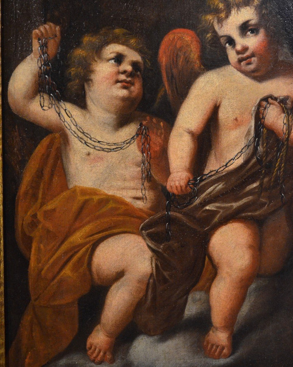 Pair Of Winged Putti, Giovanni Battista Merano (Genoa 1632 - 1698)