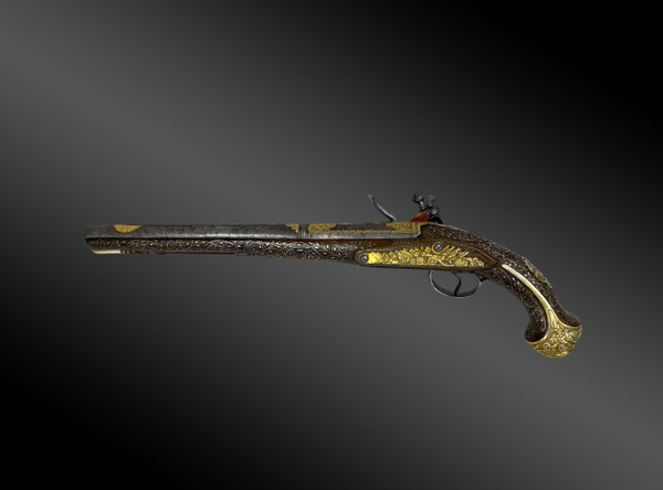 Luxury flintlock pistol, for the Ottoman France market, 19th century