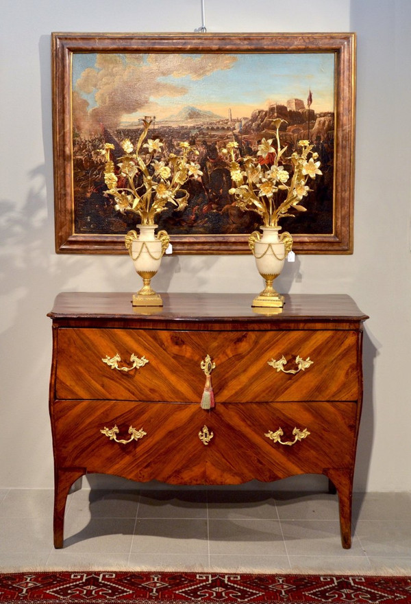 Splendid Louis XV Commode With Two Drawers, Genoa, First Half Of The Eighteenth Century