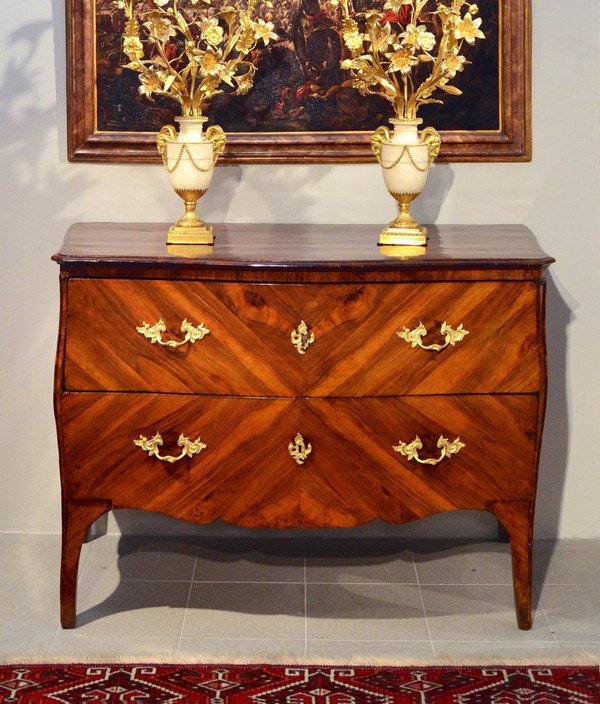 Splendid Louis XV Commode With Two Drawers, Genoa, First Half Of The Eighteenth Century