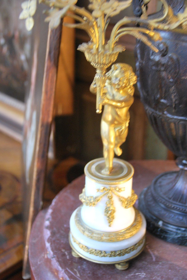 Pair Of Napoleon III Putti Candlesticks