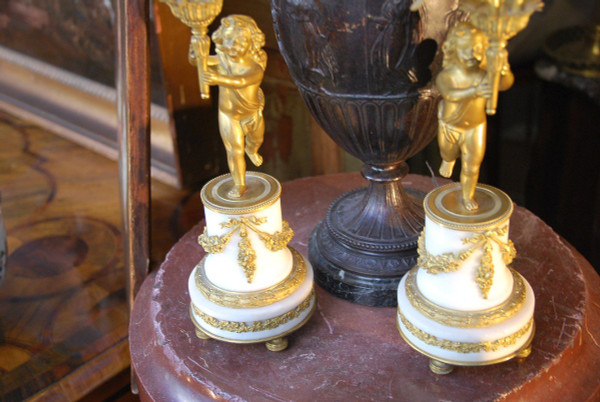 Pair Of Napoleon III Putti Candlesticks