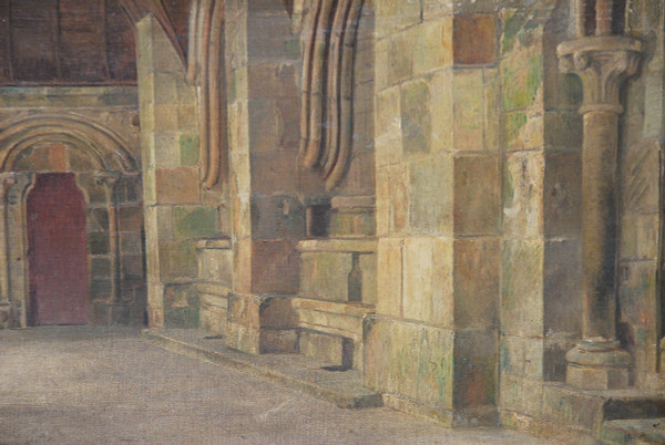 Le Mont Saint Michel Intérieur , Oil Signed D 'entragues