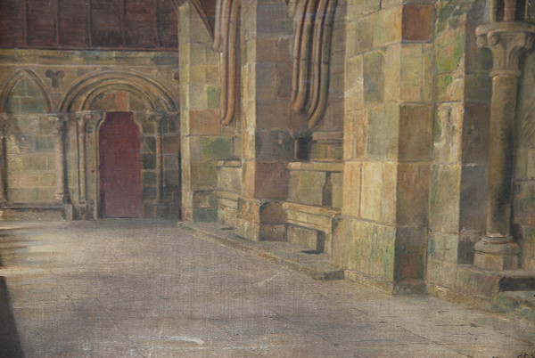 Le Mont Saint Michel Intérieur , Oil Signed D 'entragues