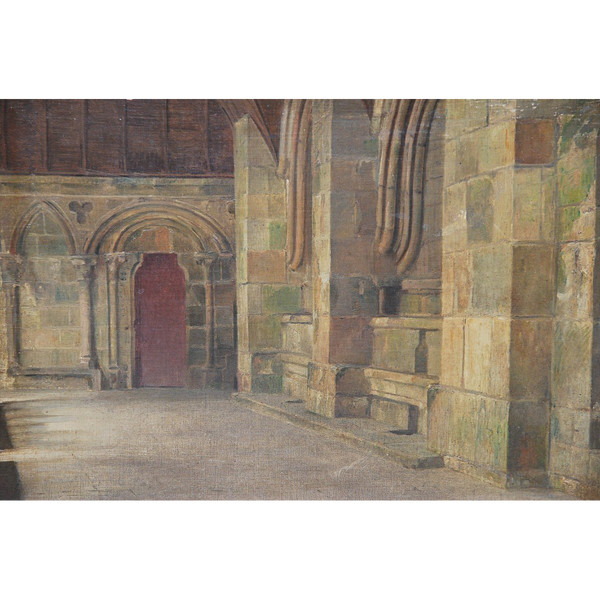 Le Mont Saint Michel Intérieur , Oil Signed D 'entragues