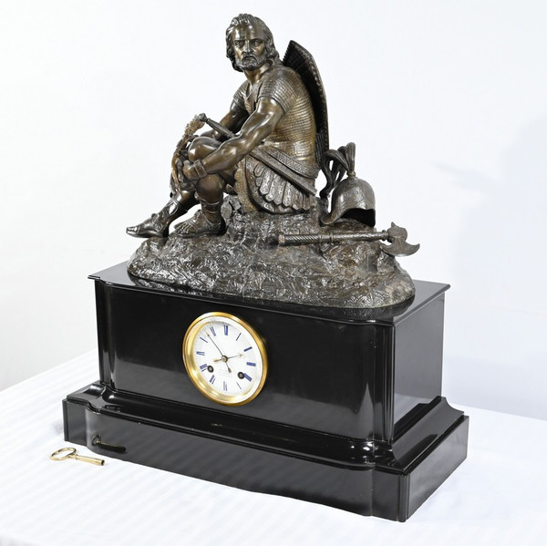 Borne Clock in Marble and Bronze, stamped Viel & Delrue – Late 19th century