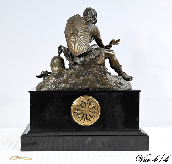 Borne Clock in Marble and Bronze, stamped Viel & Delrue – Late 19th century