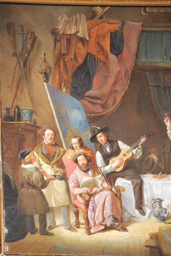 Le Mécene Et Ses Artistes, Oil by Marchant Dubois d'Hault