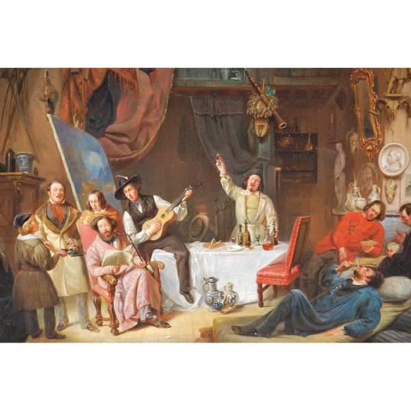 Le Mécene Et Ses Artistes, Oil by Marchant Dubois d'Hault