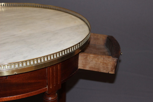 Louis XVI Style Bouillotte Table In Mahogany And Brass Circa 1900