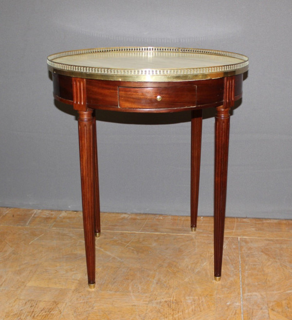 Louis XVI Style Bouillotte Table In Mahogany And Brass Circa 1900