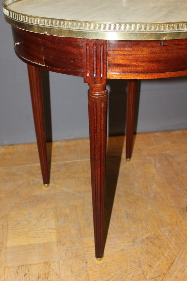 Louis XVI Style Bouillotte Table In Mahogany And Brass Circa 1900