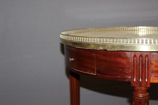 Louis XVI Style Bouillotte Table In Mahogany And Brass Circa 1900