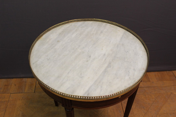 Louis XVI Style Bouillotte Table In Mahogany And Brass Circa 1900