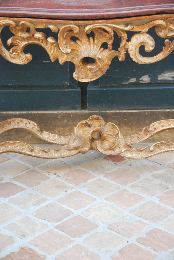 Console in legno intagliato di epoca Luigi XV