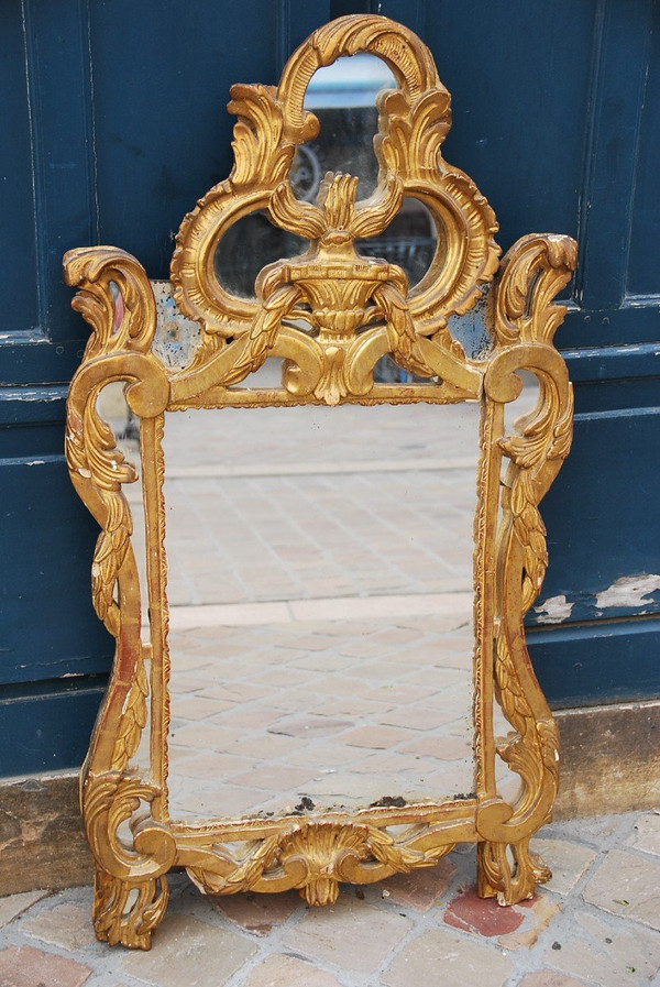 Spiegel Aus Holz Vergoldet D Epoche Louis XV, Provence XVIII Jahrhundert