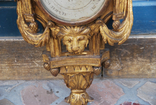 Beautiful Gilded Wood Barometer Louis XVI period