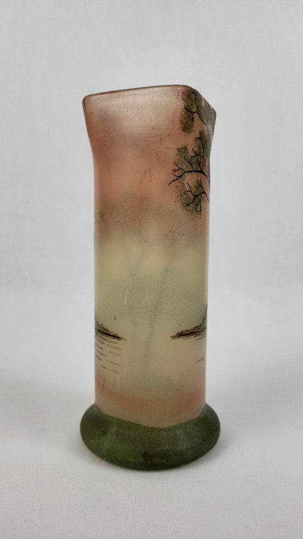 Vase aus emailliertem Glas Legras