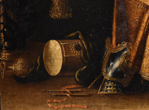 Stillleben mit Vanitas, Francesco Noletti (Malta 1611 - Rom 1654) Workshop/Kreis