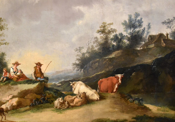 Landscape With River And Shepherds At Rest, Francesco Zuccarelli (1702 - 1788) Circle Of