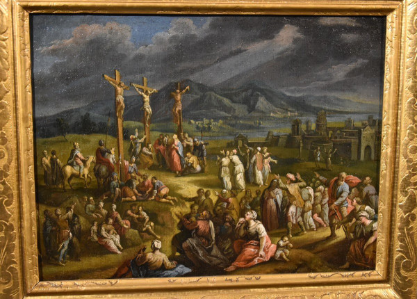 Fantastic Landscape With The Crucifixion Of Christ, Scipione Compagno (naples 1624 - 1680)