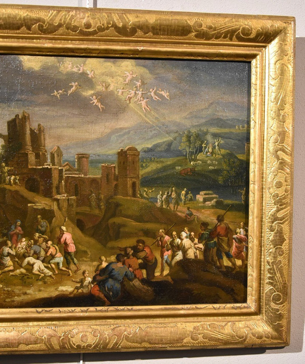 Fantastic Landscape With The Nativity Of Christ, Scipione Compagno (naples 1624 - 1680)