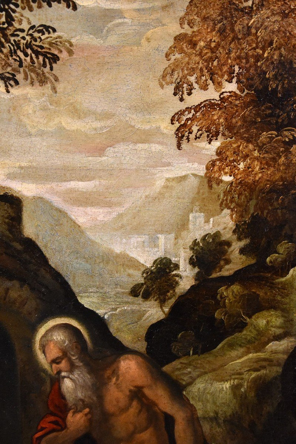 Saint Jerome Penitent, Venetian School '500 (circle Of Jacopo Negretti, Said Palma The Younger)