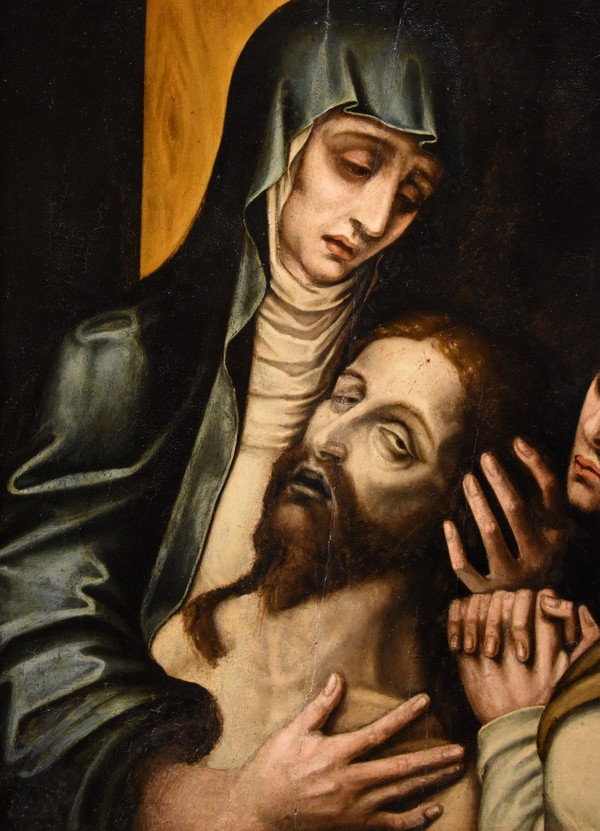 La Pietà Avec Saint Jean, Luis De Morales, Dit "el Divino" (Badajoz 1509 - 1586) Atelier De