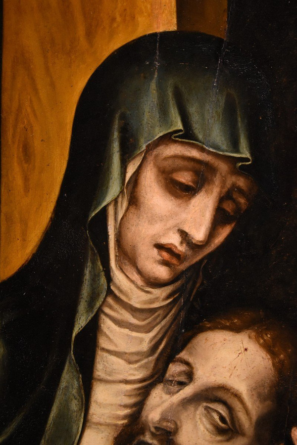 La Pietà Avec Saint Jean, Luis De Morales, Dit "el Divino" (Badajoz 1509 - 1586) Atelier De