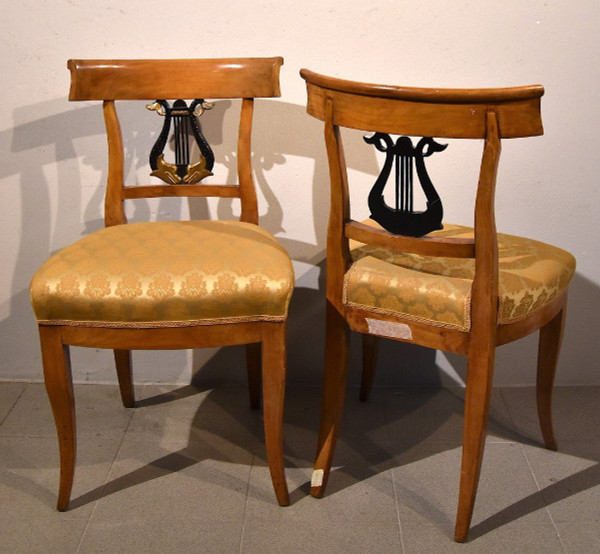 Pair Of Biedermeier Chairs, Germany 19th Century