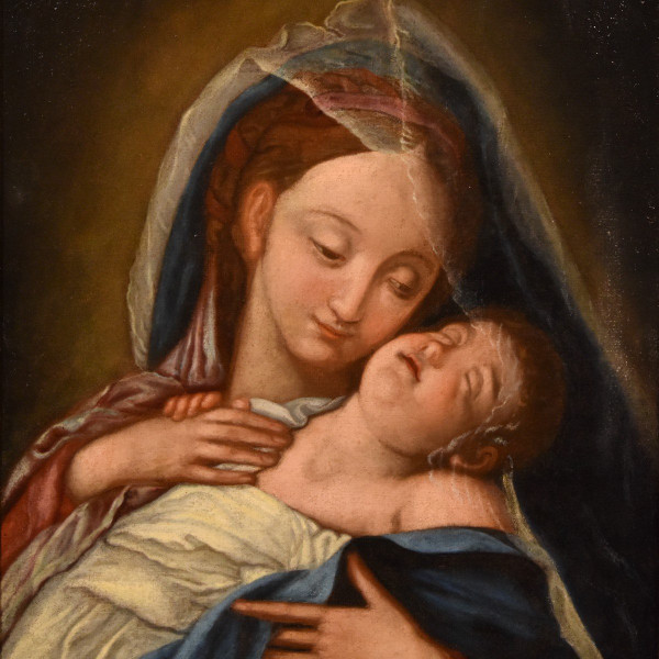 Madonna With Sleeping Child, Follower Of Giovan Battista Salvi Il Sassoferrato (1609 - 1685)