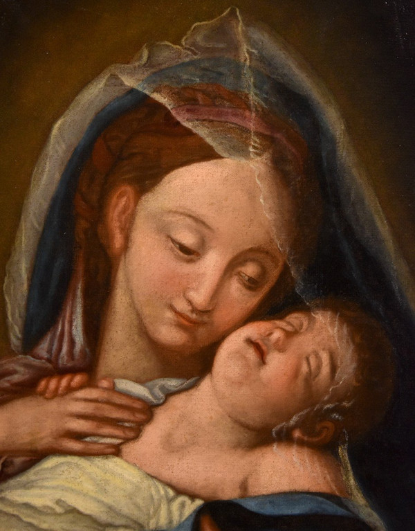 Madonna With Sleeping Child, Follower Of Giovan Battista Salvi Il Sassoferrato (1609 - 1685)