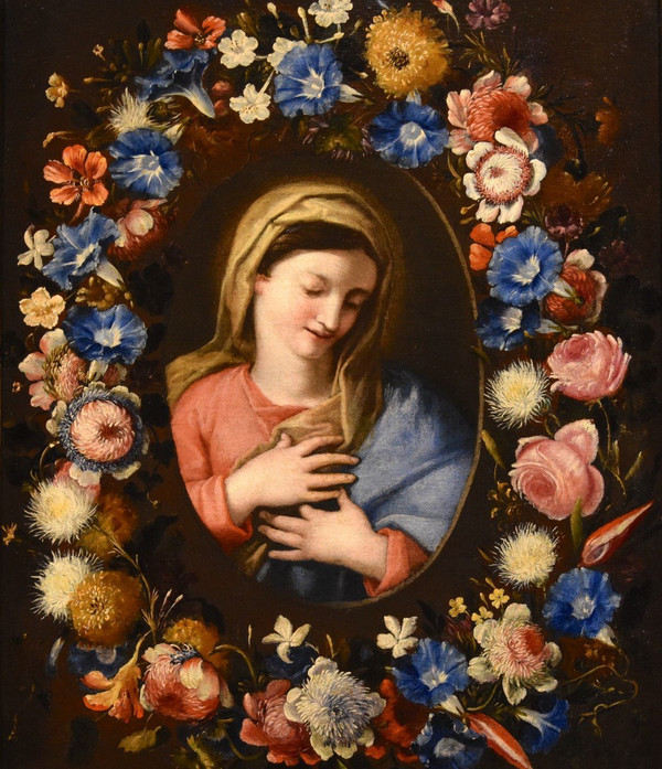 Guirlande De Fleurs Avec Portrait De La Vierge,  Francesco Trevisani E Nicolò Stanchi