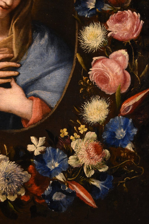 Guirlande De Fleurs Avec Portrait De La Vierge,  Francesco Trevisani E Nicolò Stanchi