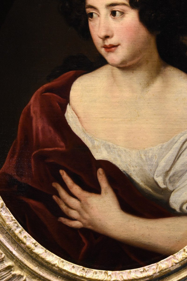 Portrait De La Jeune Duchesse Ortensia Mancini, Jacob Ferdinand Voet (anvers 1639 - Paris 1689)