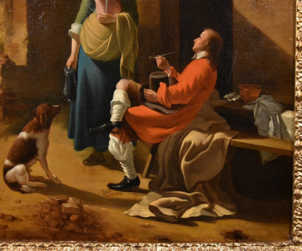 Scena galante all’ingresso di una locanda, Jan Vermeer d'Utrecht (Vers 1630 - 1692)