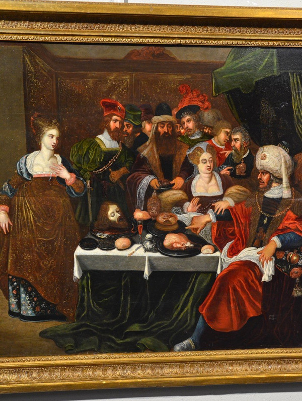 Gaspar Van Den Hoecke (antwerp, 1585 - 1648) Herod's Banquet