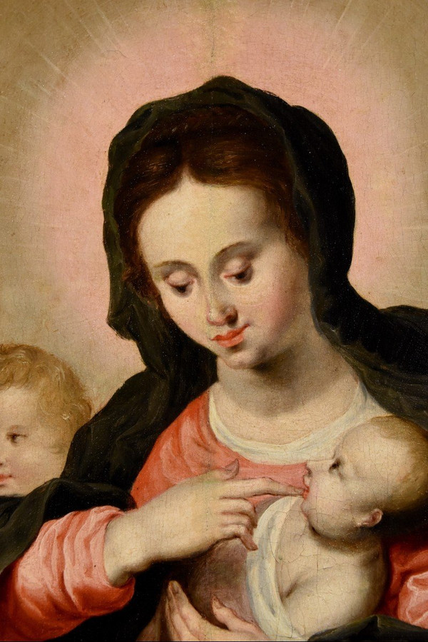 Madonna And Child With Three Angels, Hendrick Van Balen (antwerp 1575 - 1632) Workshop