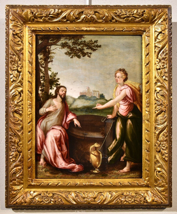 Christ Et La Samaritaine, Ludovico Pozzoserrato (anvers 1550 - Trévise 1605)